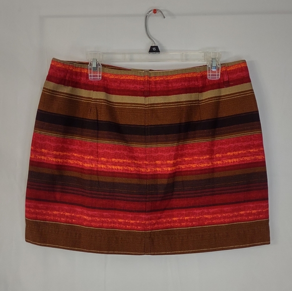 OLD NAVY BASKET WEAVE RED STRIPED MINI SKIRT SIZE 10 TWO POCKETS ZIPPER CLOSURE - Picture 3 of 10